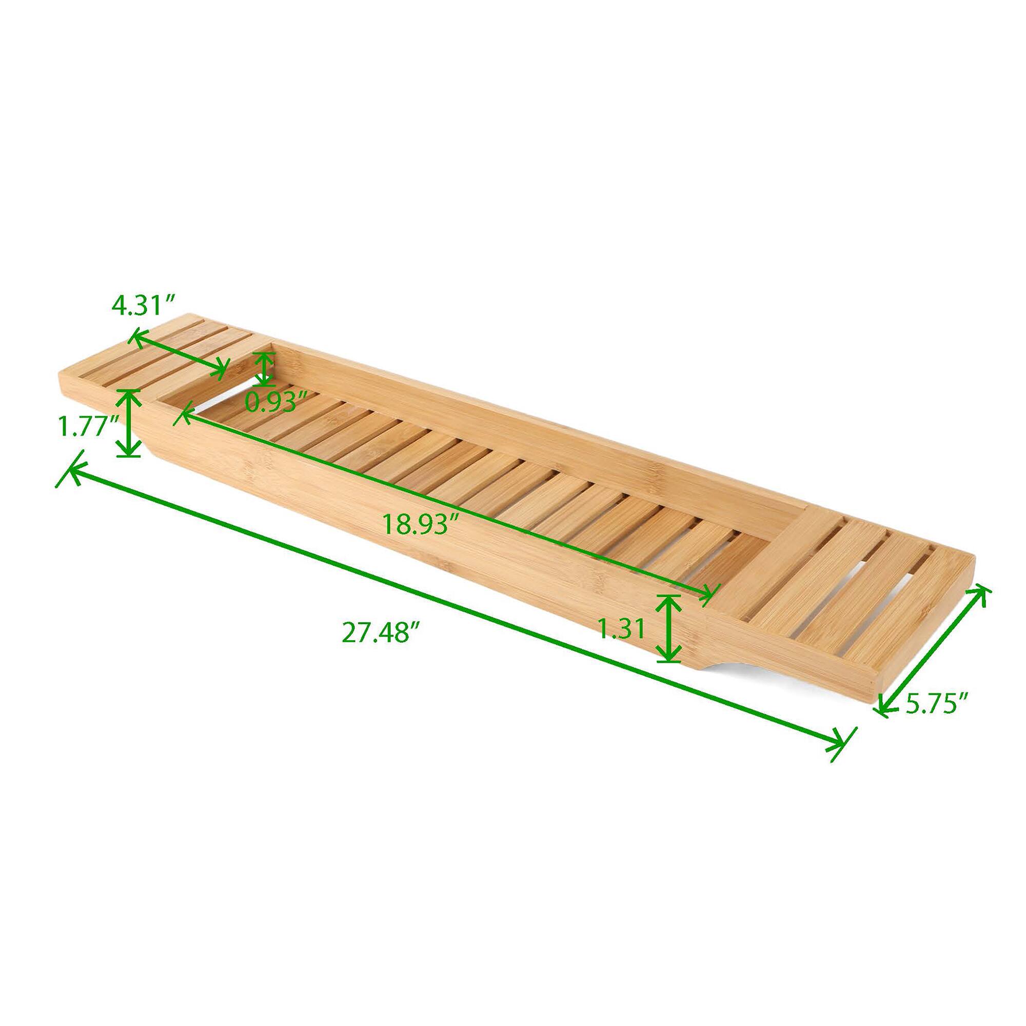 Mind Reader 27" Brown Bamboo Bathtub Caddy Organizer